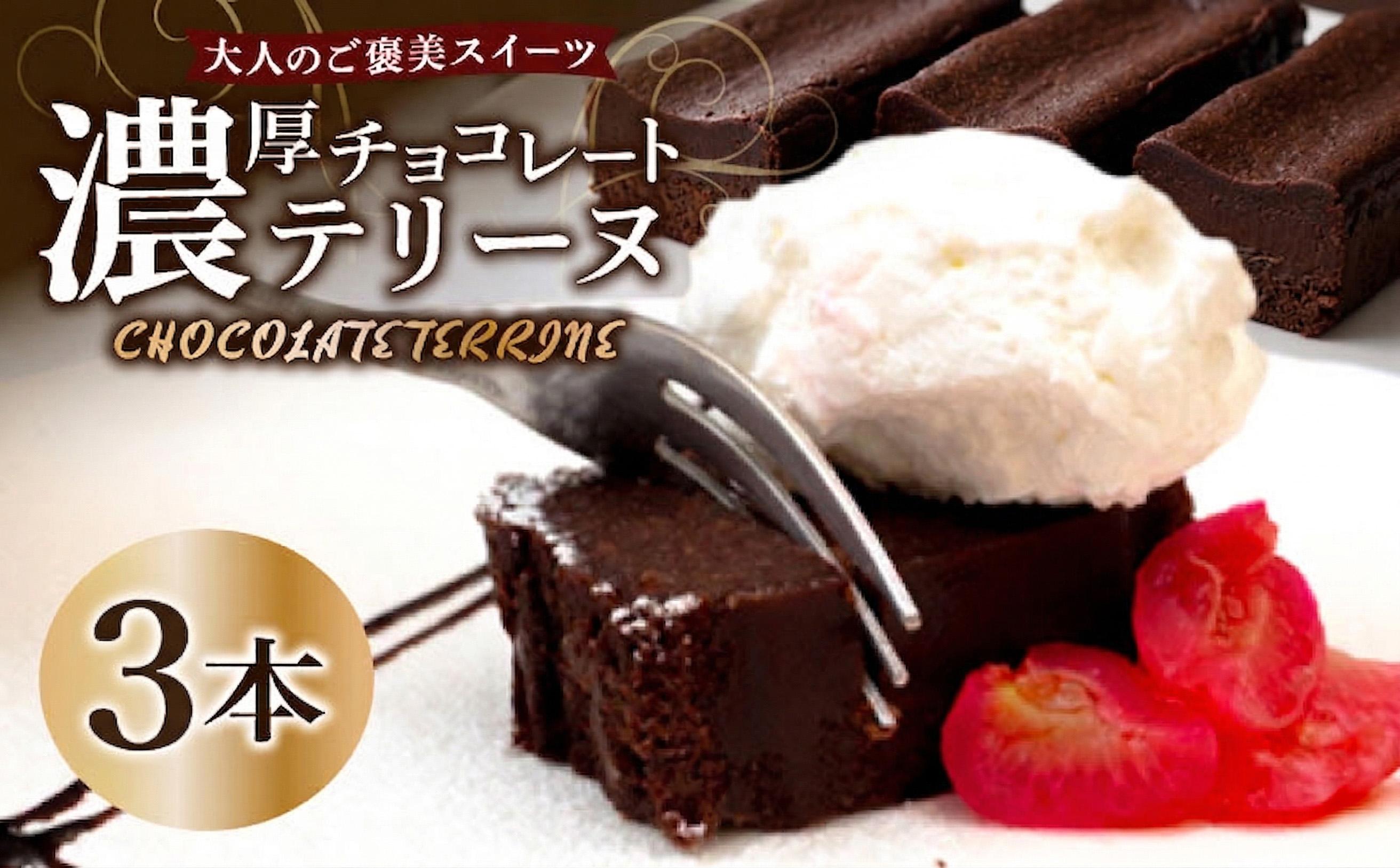 テリーヌ ショコラ 3本 バレンタインチョコ チョコレート 生チョコ ショコラ ケーキ デザート スイーツ テリーヌ 甘い おいしい 美味しい スイーツ お菓子 おやつ お土産 贈り物 お祝い 誕生日 プレゼント ギフト クリスマス パーティー バレンタイン ホワイトデー 手作り 高知県 須崎市