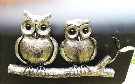 郵便 ポスト 鉄製 アイアンポスト ふくろう 福を贈ろう  切り株台付き  ハンドメイド 受注生産 オーダーメイド 新築祝い お祝い 贈り物  ON010