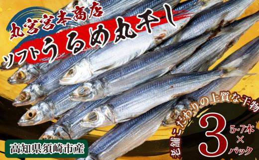 うるめの丸干し(ソフト) 3パック 鰯 煮干し 真いわし 真鰯 稚魚 おやつ 乾物 魚介 加工品 ウルメ 丸宮 宮本 商店 土佐 海洋深層水 ミネラル 高知県 須崎市 MMY044