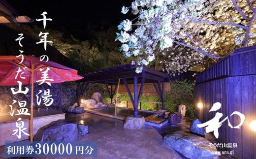 宿泊 券 30,000円分 温泉 ギフト チケット 千年の美湯 そうだ山温泉 旅館 宿泊券 温泉 温泉旅館 トラベルクーポン トラベル 人気 おすすめ 温泉券 高知県 須崎市