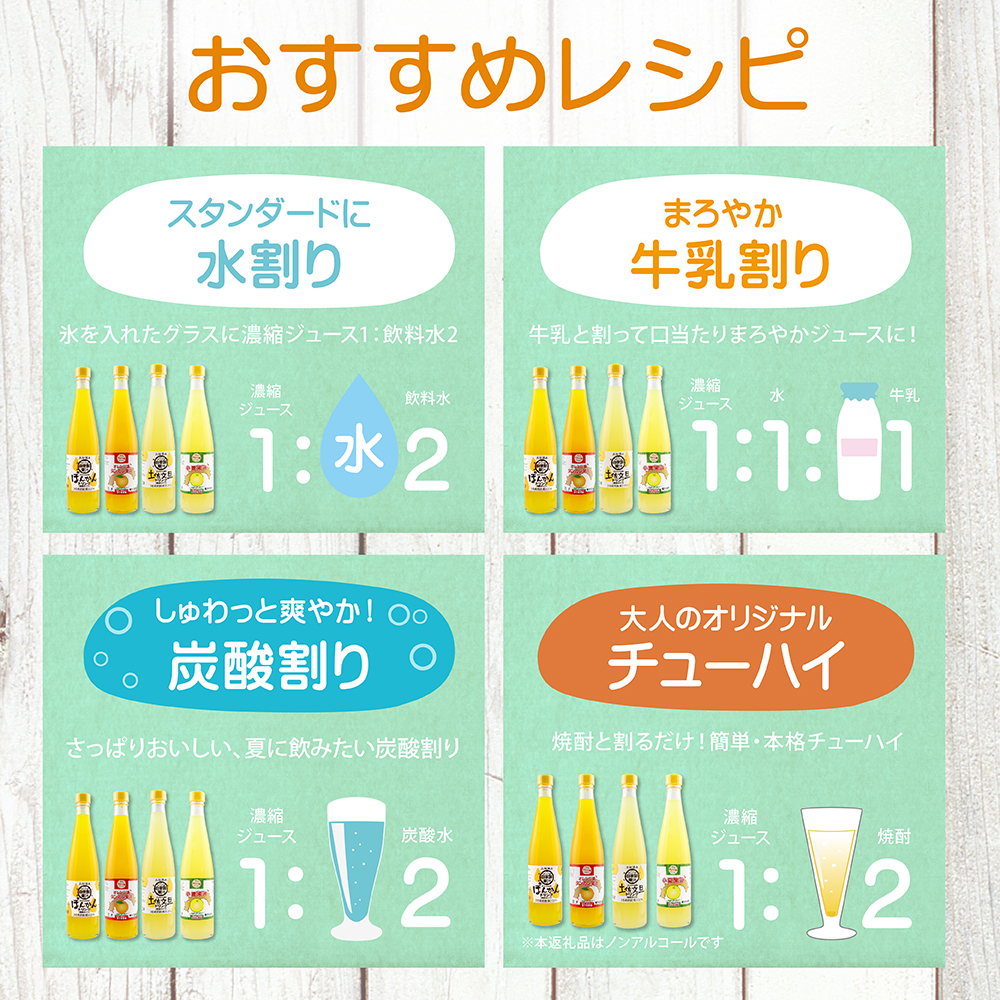 【12回定期便】オレンジ園の濃縮ジュース ぽんかん 500ml 3本 希釈用 みかんジュース チューハイ用 ドリンク ジュース 柑橘類 蜜柑 みかん【J00118】