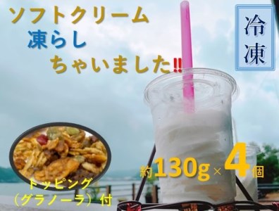 ソフトクリーム凍らしちゃいました（約130g×4個）【トッピング付】バニラ ミルク アイスクリーム 氷菓 スイーツ ジェラート【R00109】