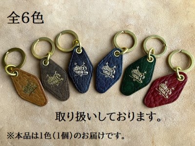 鹿革と真鍮のキーホルダー【焦茶】（ブランドロゴ入り）革小物 革製品 レザー 刻印キーリング キーホルダー ハンドメイド 手縫い  レザークラフト おしゃれ お洒落【R00170】