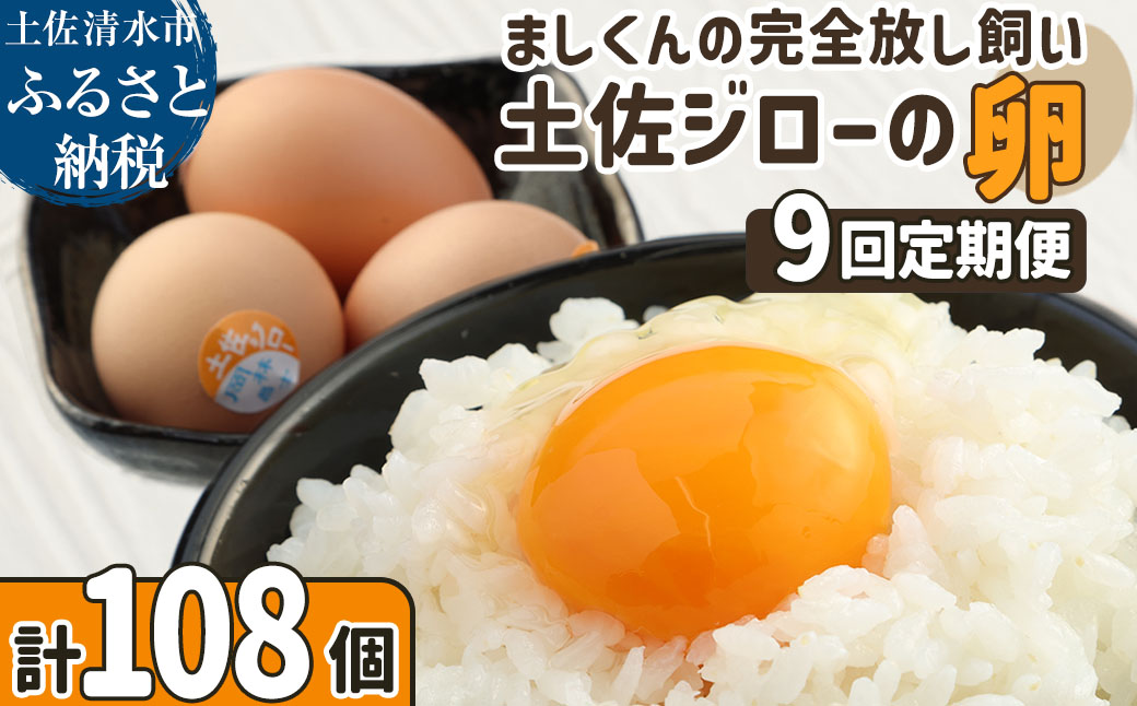 【ふるさと納税】土佐ジローの卵 定期便（12個入り×9回）もみ殻梱包 ブランド卵 タマゴ たまご 卵 毎月 定期コース 土佐ジロー 卵焼き 卵かけごはん 卵料理 送料無料 お取り寄せ【J00134】