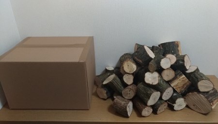 【先行予約：令和8年2月以降順次発送予定】ウバメガシの薪 1箱 18kg 長さミックス アウトドア ストーブ 暖炉 災害備蓄 防災グッズ 樫の木 広葉樹 育林事業 林業活動 自然保護【R01048】