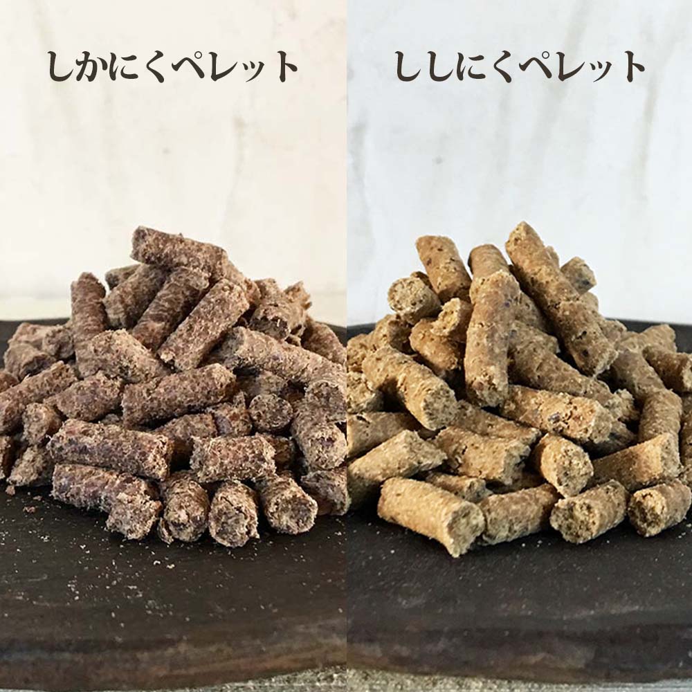 【12回定期便】無添加ドッグフード：しかにく＆ししにくペレットセット（各100g×1P）鹿肉 猪肉ペットフード ジビエ 愛犬 イヌ用 ドライフード手作り 健康 トッピング 国産 高品質【J00176】