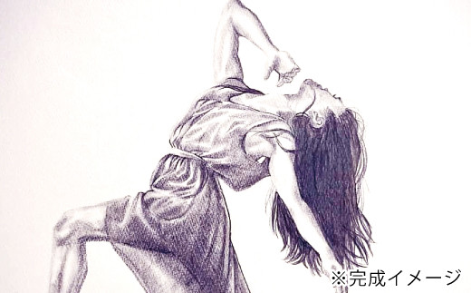 26-290-1．オーダーメイド手描き似顔絵・額縁付き（モノクロ・1名分）