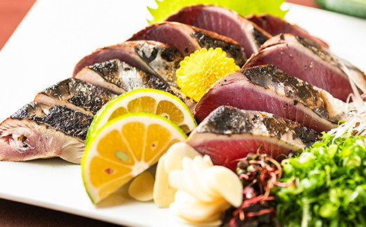 R5-230．本生！老舗魚屋大将が厳選したカツオの食べ比べセット！本格カツオ藁焼きタタキと刺身　（合計800ｇ）