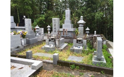 26-487．四万十市エリアお墓掃除代行サービス〈お墓の広さ9㎡以内、年4回分作業〉
