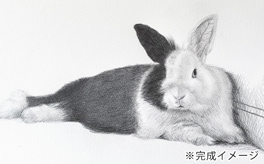 26-290-1．オーダーメイド手描き似顔絵・額縁付き（モノクロ・1名分）