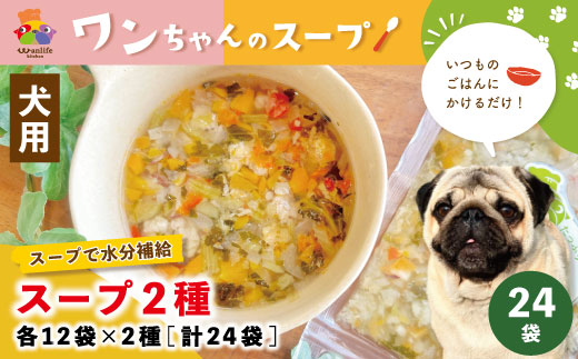 R5-091．いつものごはんにかけるだけ！スープ2種 各12袋×2種（計24袋）【ペットフード】