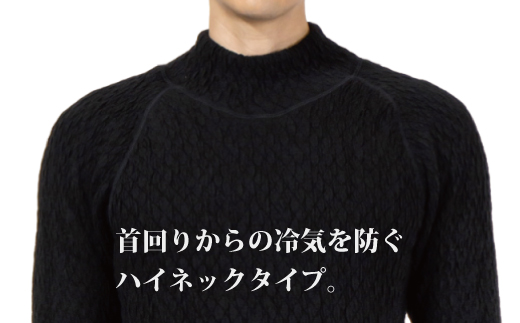 防寒肌着 ひだまり エベレスト 紳士 ハイネック シャツ ダークブラック M 高知県 高知 四万十市 四万十 しまんと 日本製 高品質 服 インナー 保温 抗菌 防臭 メンズ 男性 トップス 暖かい 長袖 長そで ギフト 秋 冬 25-0003-M