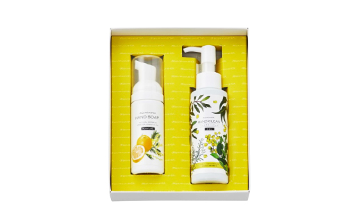 【 ミアミモザ 】【 ギフト箱入 】 ミアミモザ ハンドクリーンジェル ＆ ハンドソープ 各1本 セット 化粧箱 ギフト箱 ミモザ が ふんわり 柔らかく香る ギフト プレゼント 贈答 美容 コスメ 高知 四万十市 四万十 しまんと 25-76