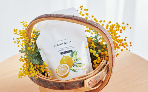 【 ミアミモザ 】 ミアミモザ ハンドソープ 詰め替え レフィル 150ml 1個 パウチ エコ 天然香料 が ふんわり 広がる クリーミー 泡 手洗い 洗浄 液体 石鹸 ギフト プレゼント 贈答 贈り物 美容 コスメ スキンケア 保湿 高知県 高知 四万十市 四万十 しまんと 25-66