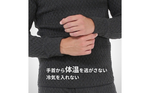 ひだまり エベレスト 紳士 長袖丸首シャツ ダークブラック LL 高知県 高知 四万十市 四万十 しまんと 日本製 高品質 服 インナー 保温 防寒 抗菌 防臭 メンズ 男性 肌着 トップス 暖かい シャツ 丸首 長袖 長そで 秋 冬 26-30-LL