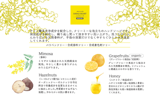 【 ミアミモザ 】【 ギフト箱入 】 ミアミモザ ハンドクリーンジェル ＆ ハンドソープ 各1本 セット 化粧箱 ギフト箱 ミモザ が ふんわり 柔らかく香る ギフト プレゼント 贈答 美容 コスメ 高知 四万十市 四万十 しまんと 25-76