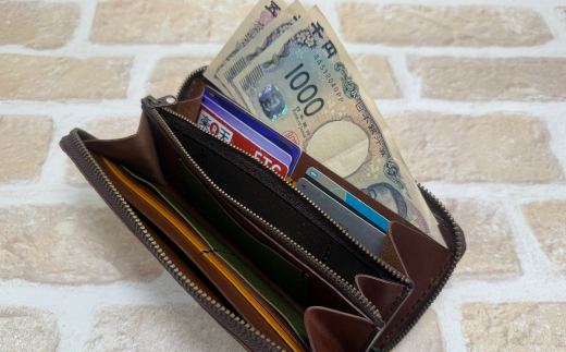 手縫いの本革「ラウンドファスナー 長財布」【カラー：ターコイズ】上質 職人 手作り レザー 革 牛革 革製品 財布 さいふ ロングウォレット シンプル おしゃれ ギフト 贈り物 高知県 四万十市 四万十 しまんと 25-0027-T