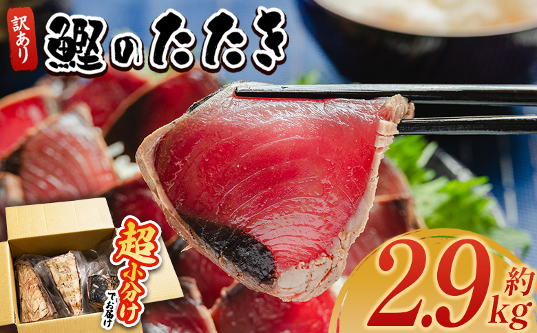 訳あり 鰹タタキ 2.9kg - カツオのたたき 鰹 タタキ 藁焼き 海鮮 魚 魚介 惣菜 冷凍品 冷凍食品 加工品 刺身 おかず おつまみ 郷土料理 送料無料 株式会社 大熊 高知県 香南市 冷凍 da-0011