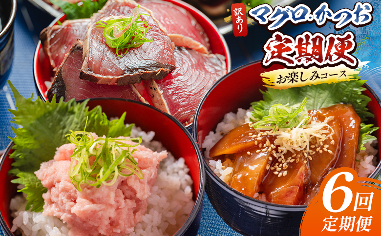 【6回定期便】マグロ かつおお楽しみ定期便 - 訳あり マグロ 鮪 カツオ 鰹 漬けマグロ たたき ネギトロ 配送回数 定期便 小分け 海鮮 魚介 冷凍食品 加工品 海鮮丼 刺身 株式会社大熊 高知県 香南市 冷凍 Wda-0052
