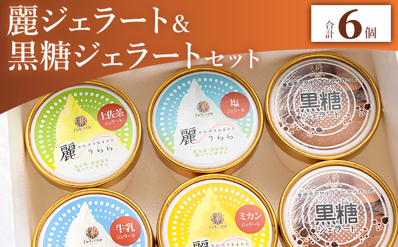 麗ジェラートと黒糖ジェラート 6個セット - アイスクリーム デザート スイーツ お菓子 洋菓子 詰合せ 詰め合わせ アソート フレーバー ギフト 贈り物 ドルチェかがみ 高知県 香南市 冷凍 dc-0071