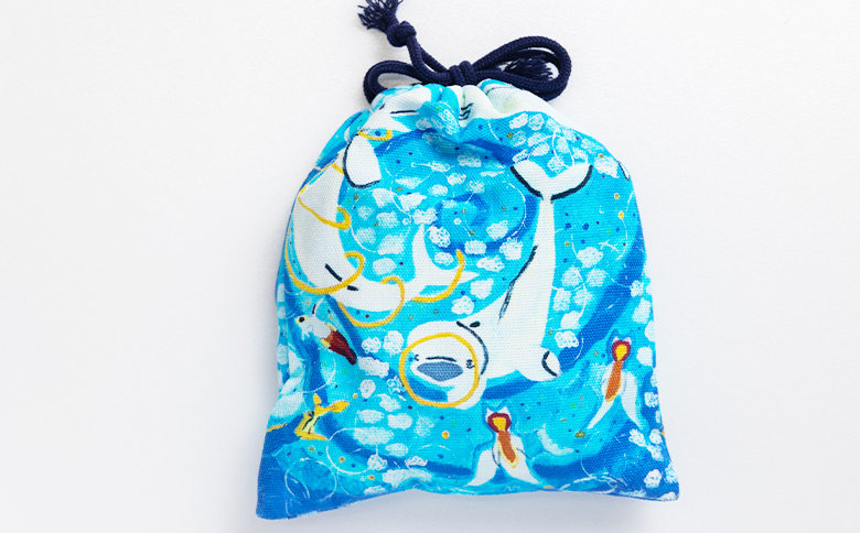 お魚デザイン雑貨3点セット - 雑貨 ポーチ 巾着 小物入れ 収納 メモ帳 メモパッド 文具 文房具 かわいい お礼 御礼 感謝 高知県 香南市 常温 mm-0008