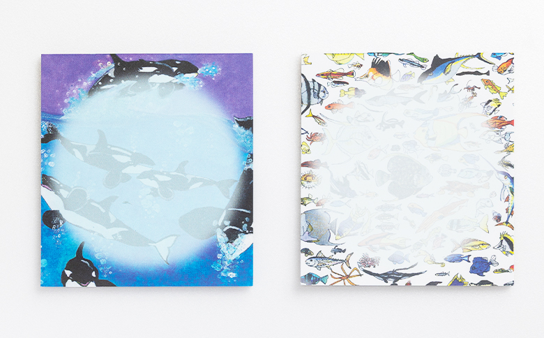 お魚デザイン雑貨3点セット - 雑貨 ポーチ 巾着 小物入れ 収納 メモ帳 メモパッド 文具 文房具 かわいい お礼 御礼 感謝 高知県 香南市 常温 mm-0008