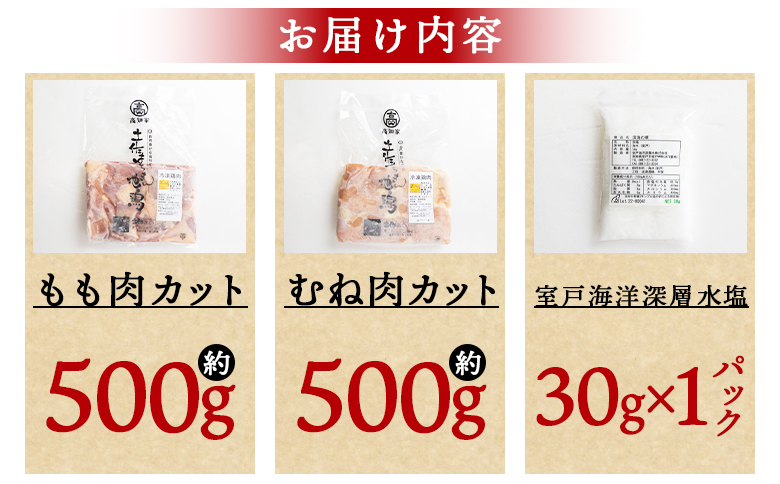 【鶏肉 もも肉 むね肉セット】土佐はちきん地鶏 もも肉・むね肉 合計1kg セット 室戸海洋深層水塩付 - 国産 精肉 鶏肉 鶏 肉 むね もも ムネ肉 モモ肉 セット 小分け カット BBQ アウトドア あぐりーど 高知県 香南市 冷凍 地鶏 ジドリ ｼﾞﾄﾞﾘ はちきん地鶏 ad-0005