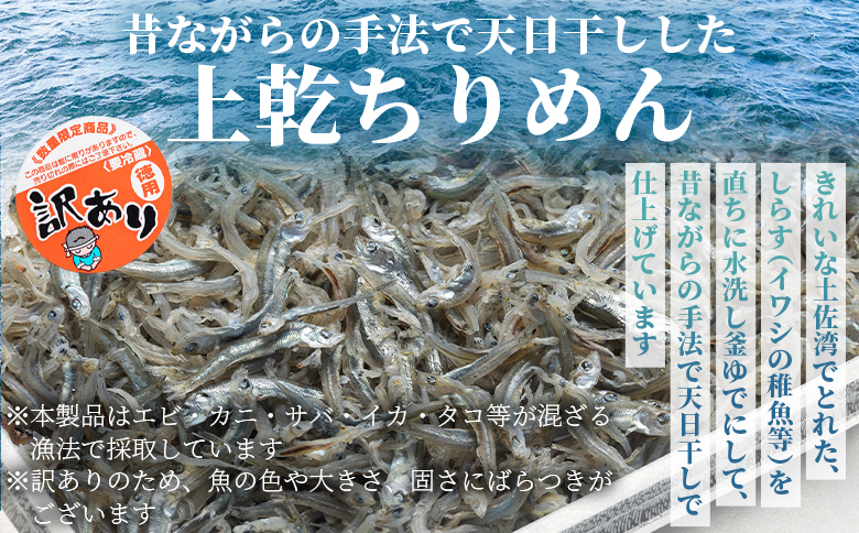 【冷蔵】訳あり 上乾ちりめん 2kg - 国産 ちりめん しらす シラス 稚魚 魚介 魚 海産物 天日干し 釜茹で ドロメ サラダ 和え物 アレンジ 料理 ご飯のお供 高知県 香南市 冷蔵 mu-0018