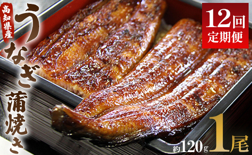 【12回定期便】うなぎ屋きた本 うなぎ蒲焼き120g 1尾(無頭) Wun-0022