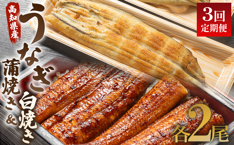 うなぎ 定期便 3回 うなぎ 蒲焼き 白焼き セット 120g 各2尾(無頭) 魚介 国産 海鮮 魚 かばやき 鰻 ウナギ 惣菜 おかず お手軽 しらやき 加工品 加工食品 冷凍  Wun-0106