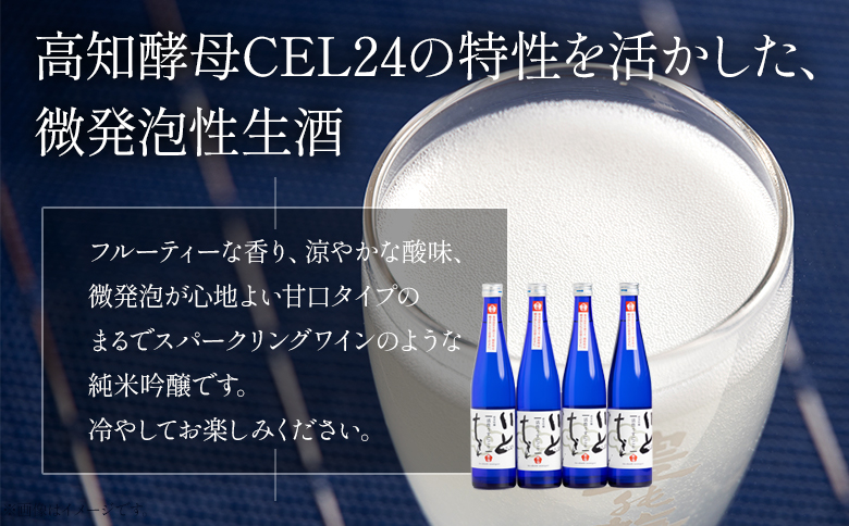 日本酒 スパークリングワイン風！純米吟醸 いとをかし 活性うすにごり 500ml×4本 gs-0116
