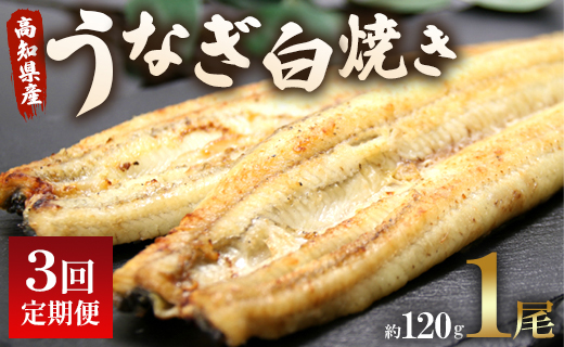 【3回定期便】うなぎ屋きた本 うなぎ白焼き120g 1尾(無頭) うなぎ 魚介 国産 海鮮 魚 かばやき 鰻 ウナギ 惣菜 おかず お手軽 加工品 加工食品 冷凍 Wun-0032