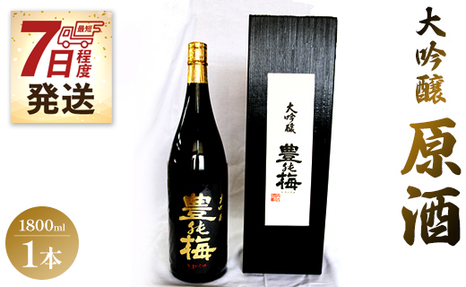 華やかな香りの大吟醸原酒(ギフト用)1800ml - 日本酒 お酒 さけ 豊能梅 とよのうめ 送料無料 アルコール のし 贈り物 晩酌 gs-0068