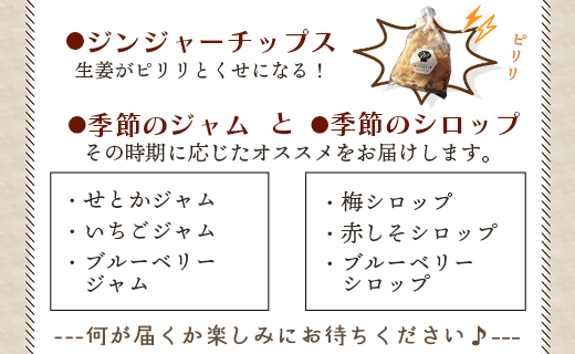 やすらぎ市 ジンジャーシロップとジャムのセットA - 送料無料 赤生姜 あか しょうが ショウガ チップス ギフト 贈り物 プレゼント ジャム シロップ お楽しみ おたのしみ おやつ 夜食 食後のデザート 特産品 高知県香南市 常温 せとか いちご 苺 ブルーベリー 梅 赤しそ シソ 紫蘇 飲物 飲料 ジュース ジンジャーエール お茶 炭酸割り サイダー割り お湯割り 温まる ぽかぽか ポカポカ 生姜スナック お菓子 野菜チップス 美味しい おいしい 季節 旬 お任せ おまかせ ランダム yr-0014
