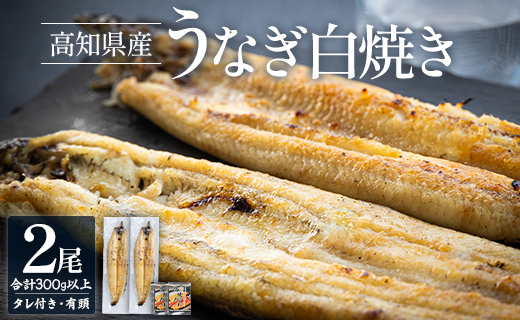 高知県産うなぎの白焼き 150～180ｇ×2尾 - エコ包装 国産 うなぎ 白焼き 鰻 冷凍 高知 yw-0057