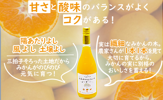山北みかんジュース720ml2本 - 果汁100％ 高知県産 ブランドみかん 温州みかん ストレートジュース 果物 フルーツ 柑橘 オレンジ yk-0074