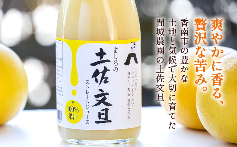 土佐文旦ジュース 1本(720ml) - 送料無料 ぶんたん フルーツ 果物 くだもの 柑橘 国産 果実 果汁100％ ドリンク 飲み物  山のてっぺん間城農園 糖度13度以上 高知県 香南市 ms-0069