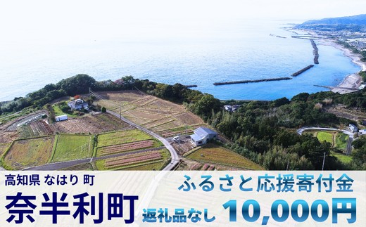 999999-2【応援寄附金】高知県奈半利町 1口 1万円 返礼品なしのご寄附　【奈半利町役場】