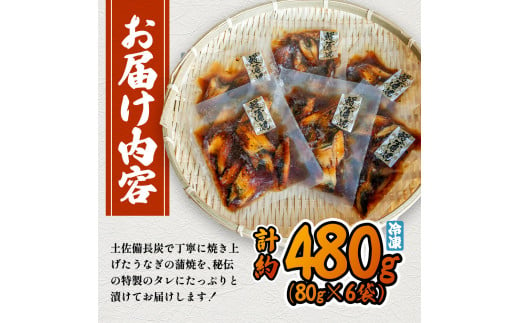 ～四国一小さなまち～ きざみうなぎ蒲焼 80g×6P 約480g カット済み 蒲焼き かば焼き 鰻 ウナギ ふっくら おいしい おかず お茶漬け 惣菜 養殖 国産 簡単 手軽 調理済み