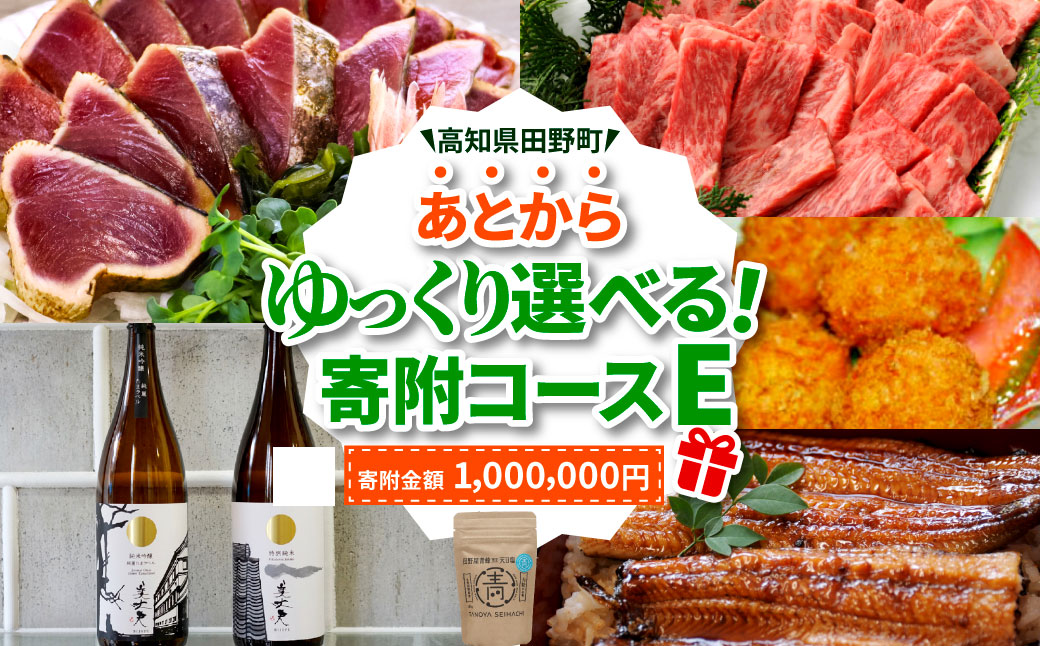 返礼品は後からゆっくり選べる寄附コース★E★ あとから選べる おすすめ 人気 カツオ カツオのたたき うなぎ 鰻 肉 酒 塩 魚 魚介 カタログ 1000000円