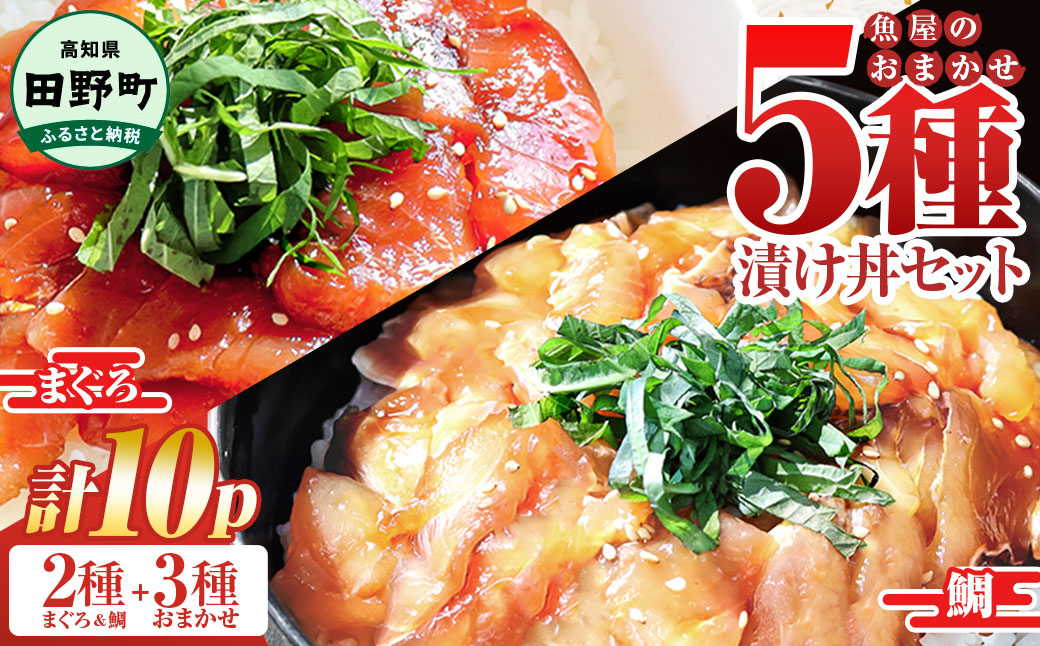 これが魚屋の漬け丼だ！海鮮５種食べ比べセット《訳あり》 5種×2P 合計10パック 各80g 鮪 ハマチ 鯛 カンパチ ブリ 詰め合わせ 漬け丼 漬け どんぶり 丼 鮮 魚 真空パック 個包装 冷凍