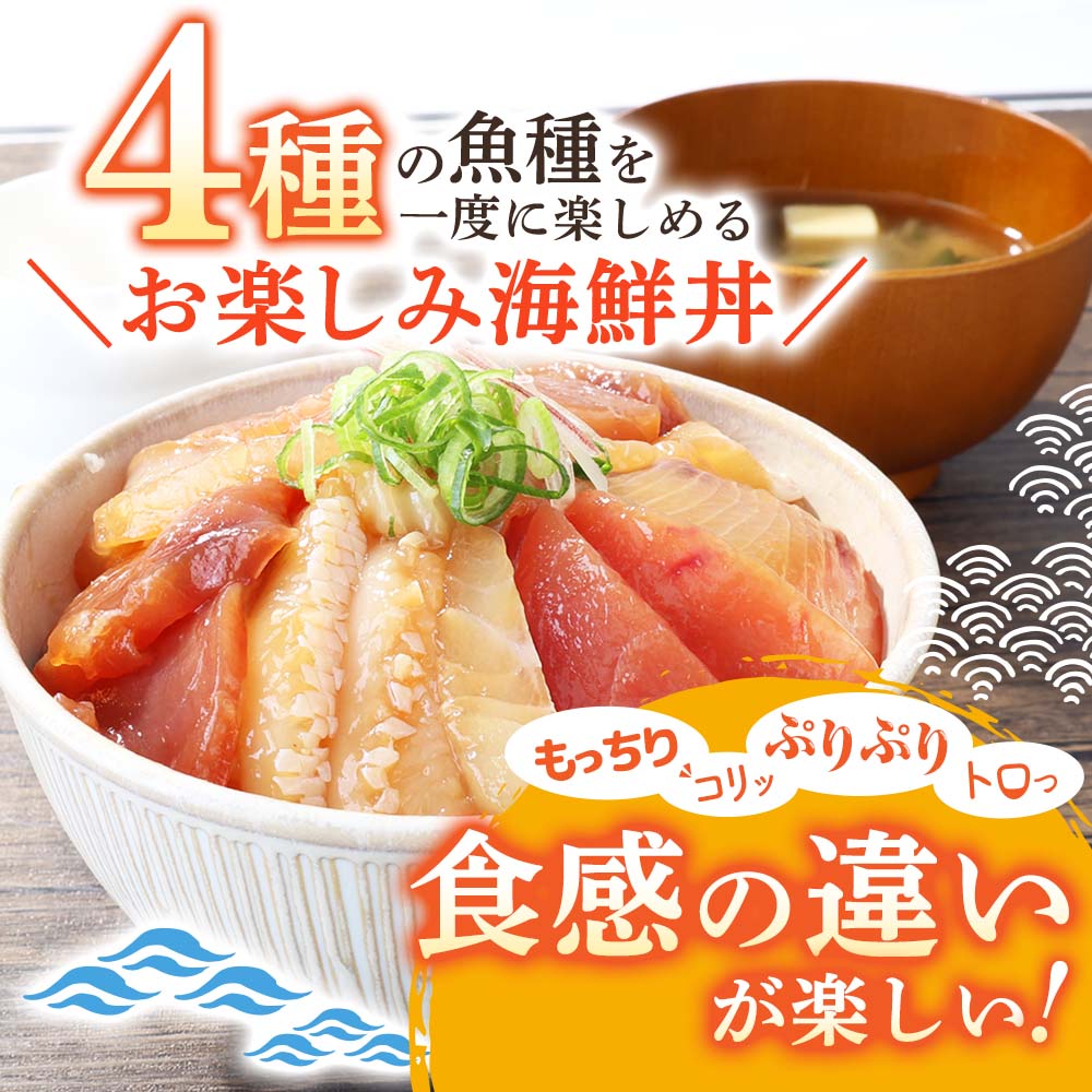 これが魚屋の漬け丼だ！海鮮ミックス80g×5パック 海鮮丼 マグロ 鮪 まぐろ ブリ 鰤 カンパチ タイ 鯛 ハマチ イカ サーモン どんぶり おかず 惣菜 海鮮 魚介類 新鮮 個包装 小分け