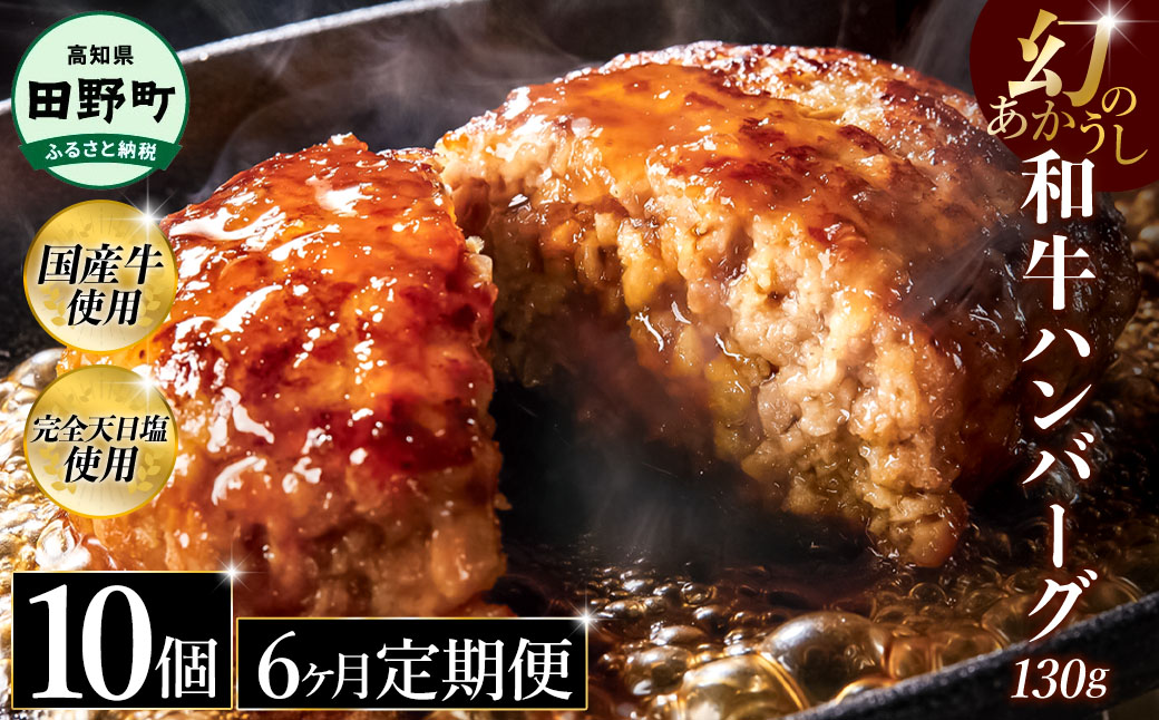 幻のあかうし和牛ハンバーグ 11個入り 6ヶ月定期便 1個120g 田野屋青蜂 白鯆 完全天日塩練り込み 肉 お肉 国産牛 土佐あかうし 四万十ポーク おかず 惣菜 おいしい お取り寄せ 冷凍 配送 高知県 田野町
