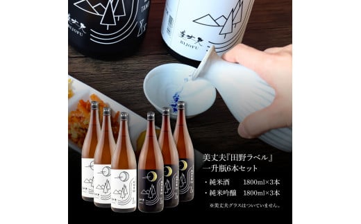 【四国一小さなまちの地酒】★ふるさと納税限定★ 美丈夫 『田野ラベル』一升瓶 純米酒＆純米吟醸2種 1800ml×各3本 一升 一升瓶 酒 お酒 地酒 純米吟醸 純米酒 日本酒 おさけ 15度 限定 高知県 田野町