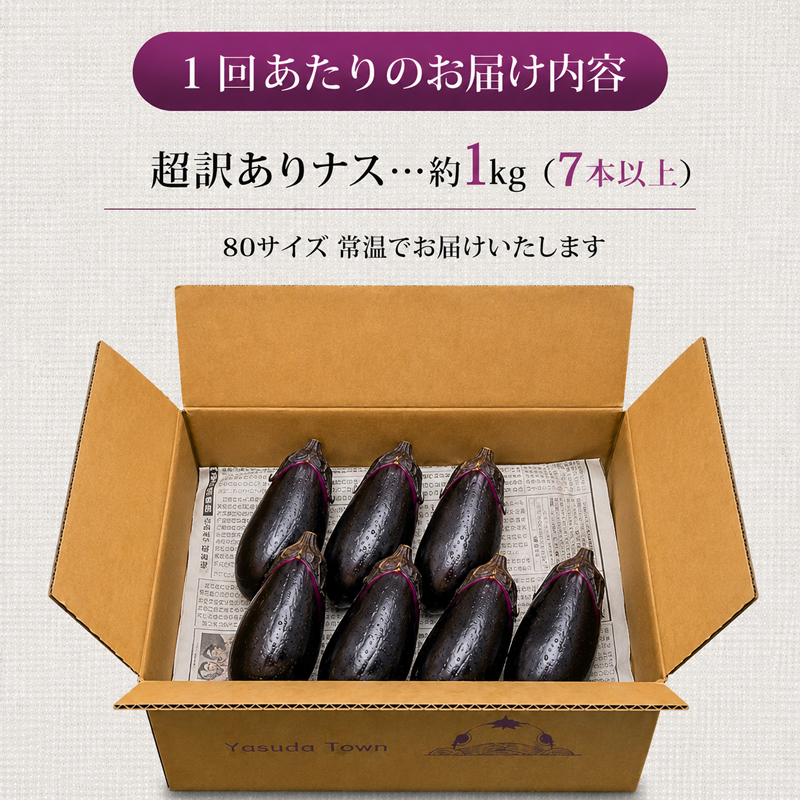【先行受付】 【3回定期】 安田町産 「超」 訳あり ナス なす なすび 1kg×3回 定期便 新鮮 野菜 茄子 産地直送 季節限定 夏野菜 ふるさと納税茄子 ふるさと納税なすお漬物 漬物 味噌汁 みそ汁 マーボーナス 麻婆ナス 麻婆茄子 煮びたし 天ぷら フライ はさみ揚げ 煮浸し 焼なす やきなす 焼きナス わけあり 傷 きず 不揃い B級品 伏流水 高知 安田町 安田川 清流 YM-1100