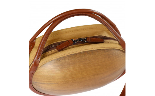 monacca-bag/ishikoroブラウン 木製バッグ