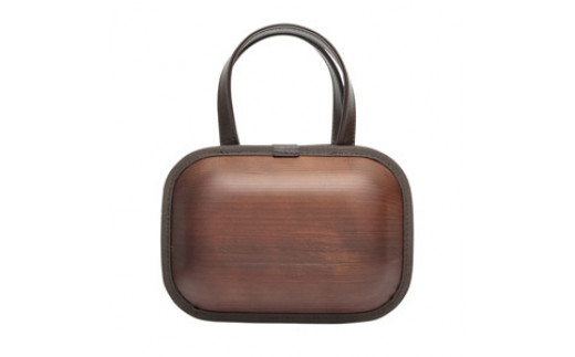 monacca-bag/kaku-shou ブラウン 木製バッグ