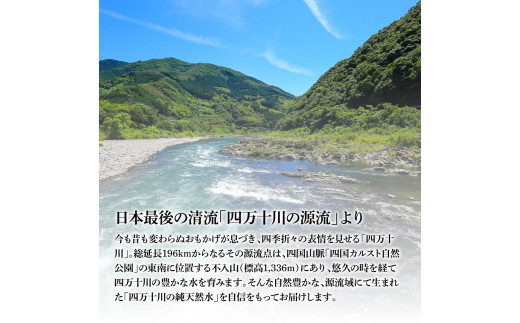 《定期便》 四万十の純天然水 (2L×6本)×2ケース 6回コース 水 天然水 軟水 モンドセレクション金賞受賞 ナチュラルミネラルウォーター 48000円 健康 おいしい 飲みやすい おすすめ 定期購入 定期便 故郷納税 返礼品 高知 四万十川 ご家庭用 まとめ買い