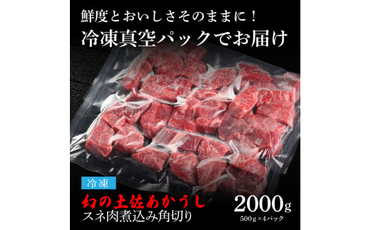 天下味 エイジング工法 熟成肉 土佐あかうし 特選スネ肉 煮込み角切り 500g×4 合計2kg エイジングビーフ スネ肉 国産 あか牛 赤牛 肉 牛肉 和牛 人気 老舗焼肉店 冷凍 新鮮 真空パック 高級 高知 高知県 芸西村 故郷納税 41000円 返礼品 贈答品 ギフト