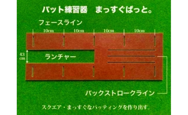 ゴルフ練習用・SUPER-BENT スーパーベントパターマット45cm×5mと練習用具（距離感マスターカップ、まっすぐぱっと、トレーニングリング付き）（土佐カントリークラブオリジナル仕様）【TOSACC2019】〈高知市共通返礼品〉